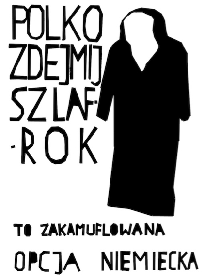 szlafrok - Polko zdjemij szlafrok to zakamuflowana opcja niemiecka / olej na kartonie
